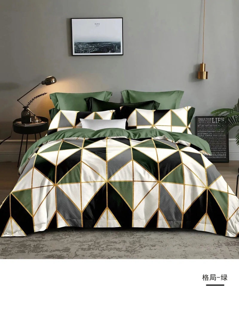 Geometry Comforter Bedding Set Mustard Seed1