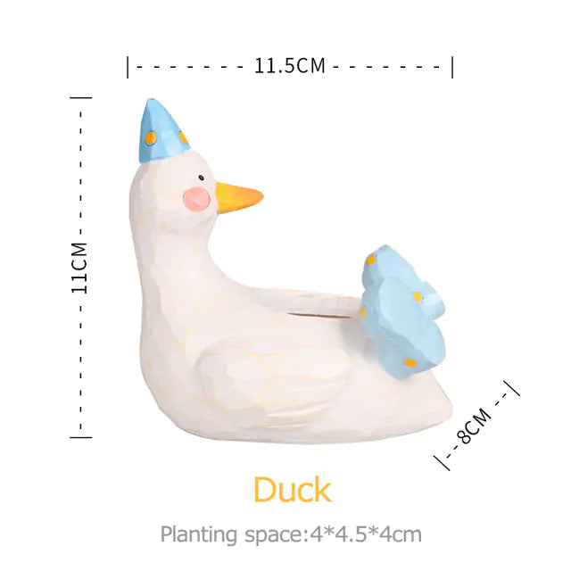 Cute Animal Flower Pot  Essential Elegance By MustardSeed.com Duck  