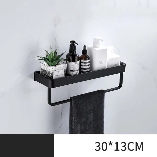 Bathroom Shower Holder Storage Rack  Essential Elegance By MustardSeed.com Black 3 30 CM 