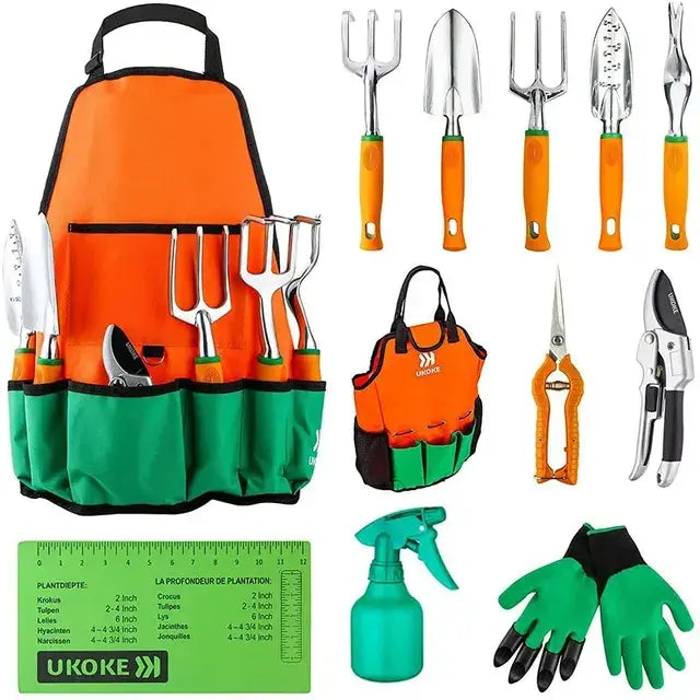 Garden Heavy Duty Tool Set  Essential Elegance By MustardSeed.com Orange 10 Pieces  