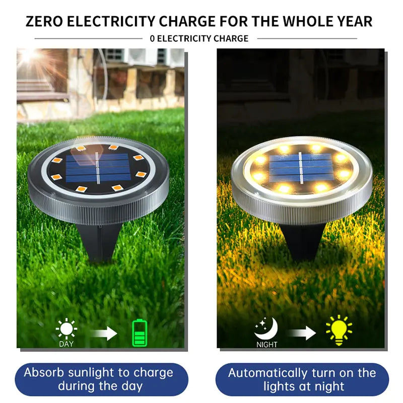 Solar Powered Ground Lights  Essential Elegance By MustardSeed.com   