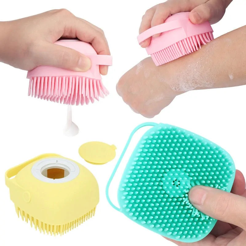 Bathroom Silicone Head Massage Brush  Essential Elegance By MustardSeed.com   