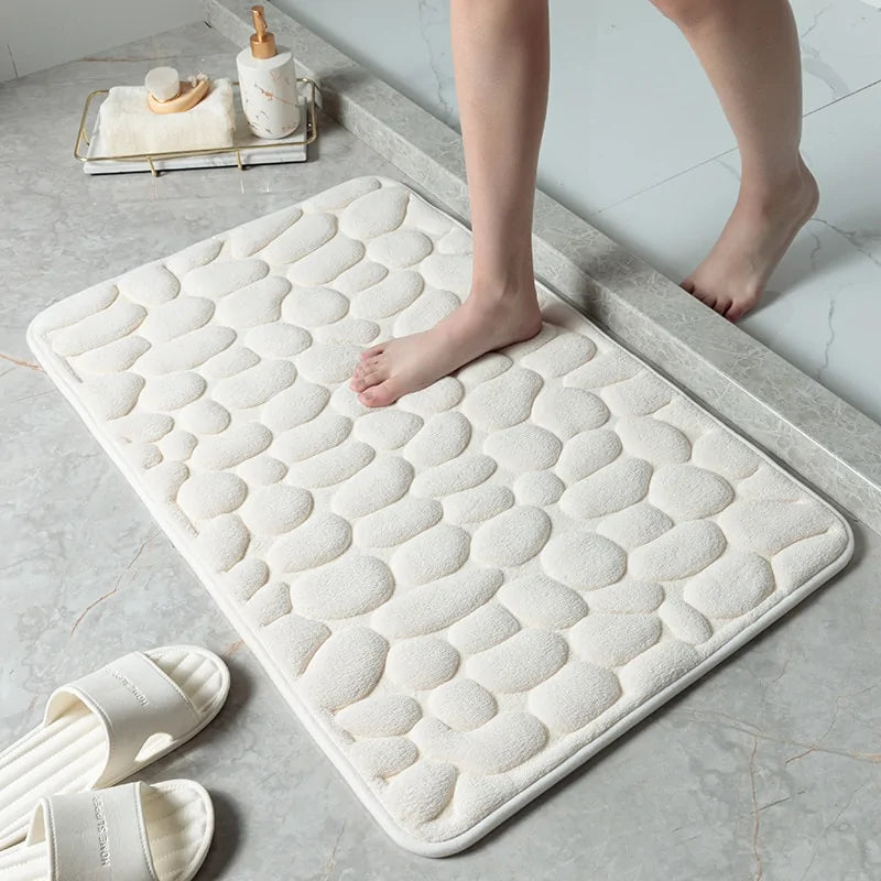 Non-Slip Embossed Bathroom Mat  Essential Elegance By MustardSeed.com   