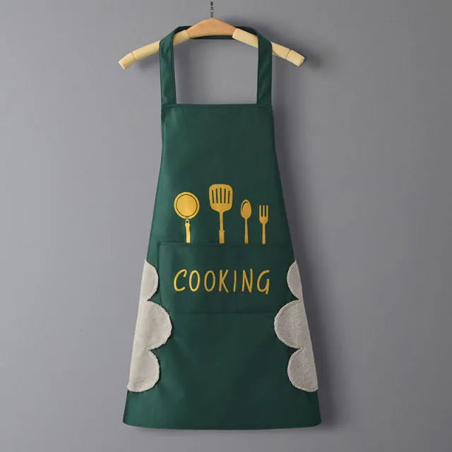 Kitchen Apron  Essential Elegance By MustardSeed.com Green Cooking 68 x 72 CM 