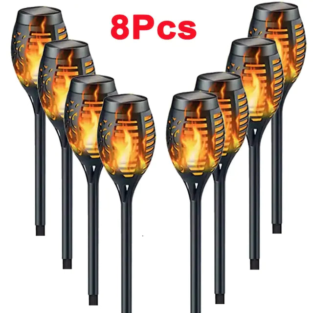 Solar Flame Torch Lights  Essential Elegance By MustardSeed.com Flame 8 Pieces 