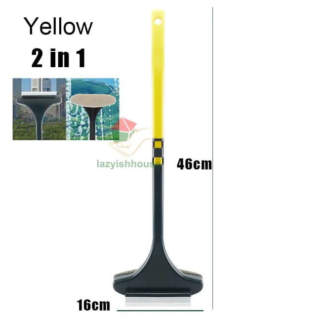 Double-sided Telescopic Rod Window Cleaner  Mustard Seed1 2in1 Yellow  