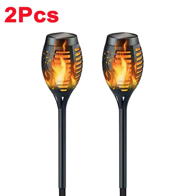 Solar Flame Torch Lights  Essential Elegance By MustardSeed.com Flame 2 Pieces 