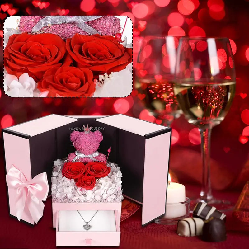 Eternal Rose Flower Gift Box  Essential Elegance By MustardSeed.com   