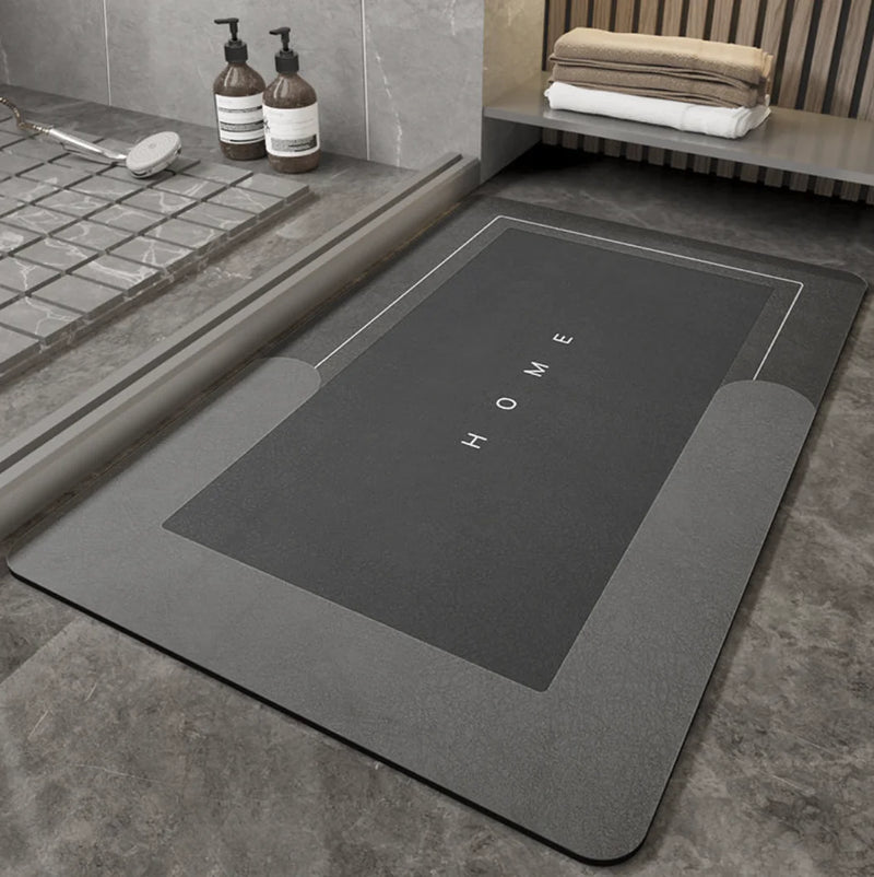 Revolutionary Absorbent Bathroom Mat  Essential Elegance By MustardSeed.com Rectangle - Dark Gray 50 CM (20 In) x 80 CM (31 In) 