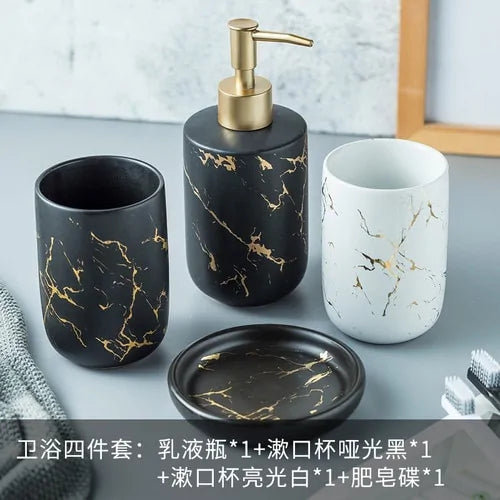 Nordic Matte Bathroom Accessories Set  Essential Elegance By MustardSeed.com   