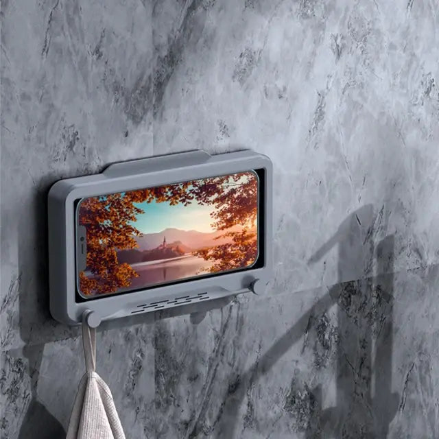 Waterproof Phone Holder Bathroom  Essential Elegance By MustardSeed.com Fix-Gray-1PC  