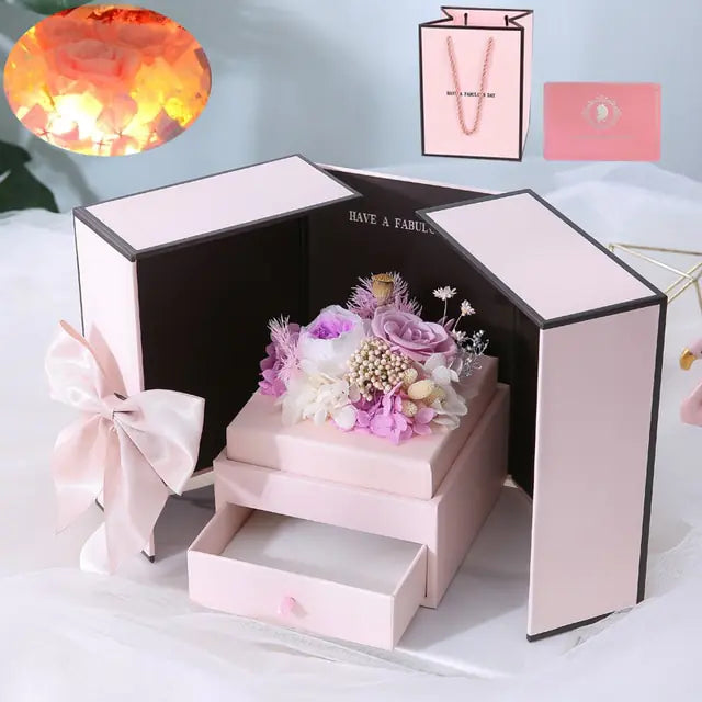 Eternal Rose Flower Gift Box  Essential Elegance By MustardSeed.com   