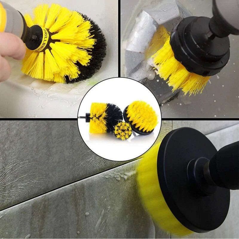 Electric Drill Kit Plastic Round Cleaning Brush  Essential Elegance By MustardSeed.com   