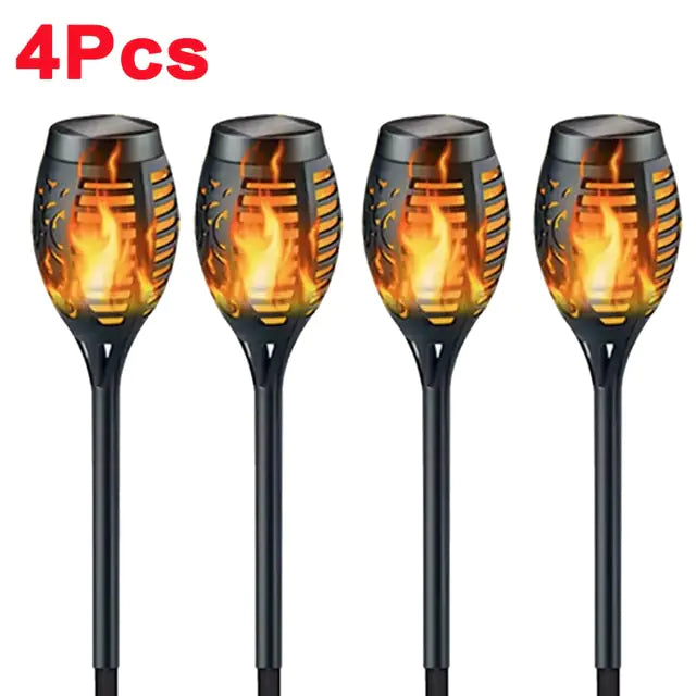 Solar Flame Torch Lights  Essential Elegance By MustardSeed.com Flame 4 Pieces 