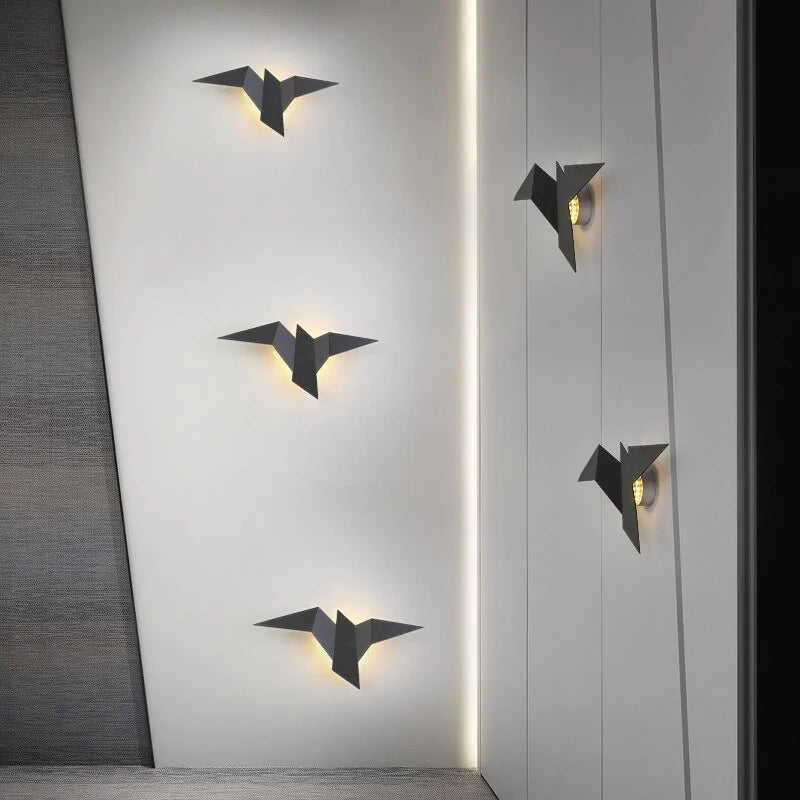 Nordic Iron Bird Wall Lamp  Essential Elegance By MustardSeed.com   