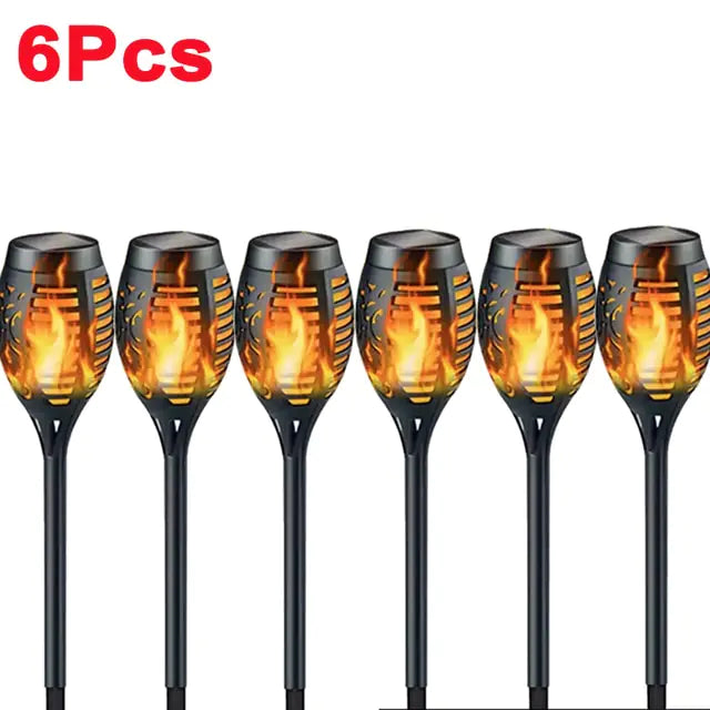 Solar Flame Torch Lights  Essential Elegance By MustardSeed.com Flame 6 Pieces 