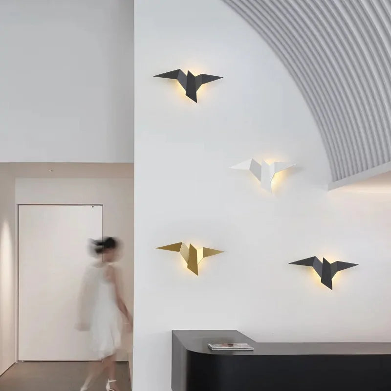 Nordic Iron Bird Wall Lamp  Essential Elegance By MustardSeed.com   