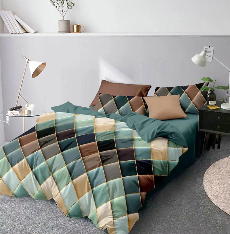 Geometry Comforter Bedding Set  Mustard Seed1 style4 UK Single 135x200cm 