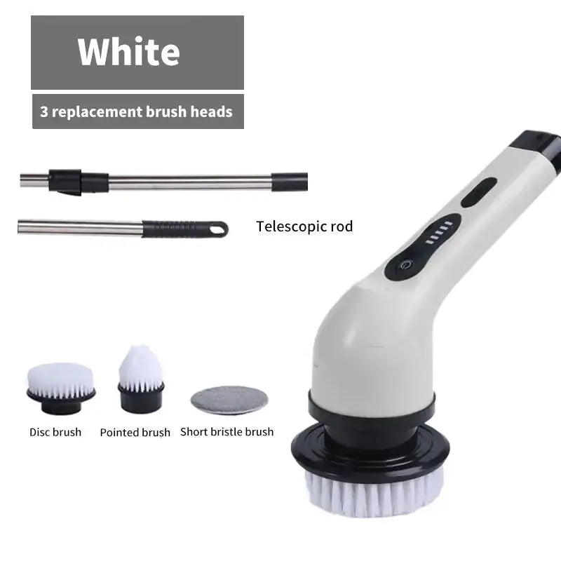 Wireless Cleaning Brush  Essential Elegance By MustardSeed.com White 3-In-1 