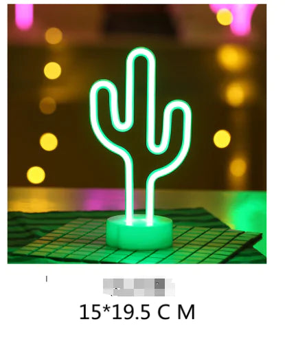 LED Neon Lights  Essential Elegance By MustardSeed.com Cactus 15 x 19.5 Centimeters 