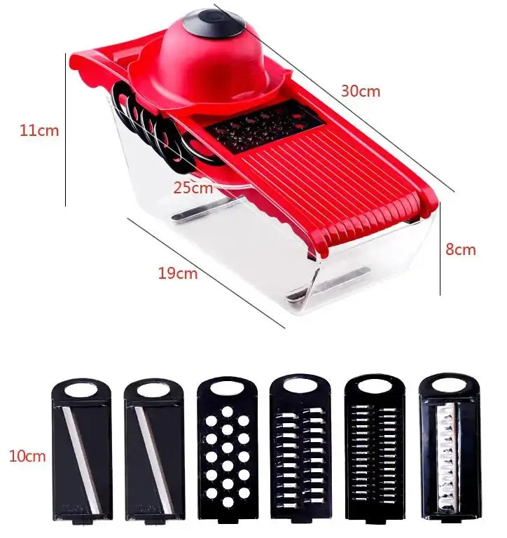 Kitchen Multifunction  Slicer  Essential Elegance By MustardSeed.com Red  