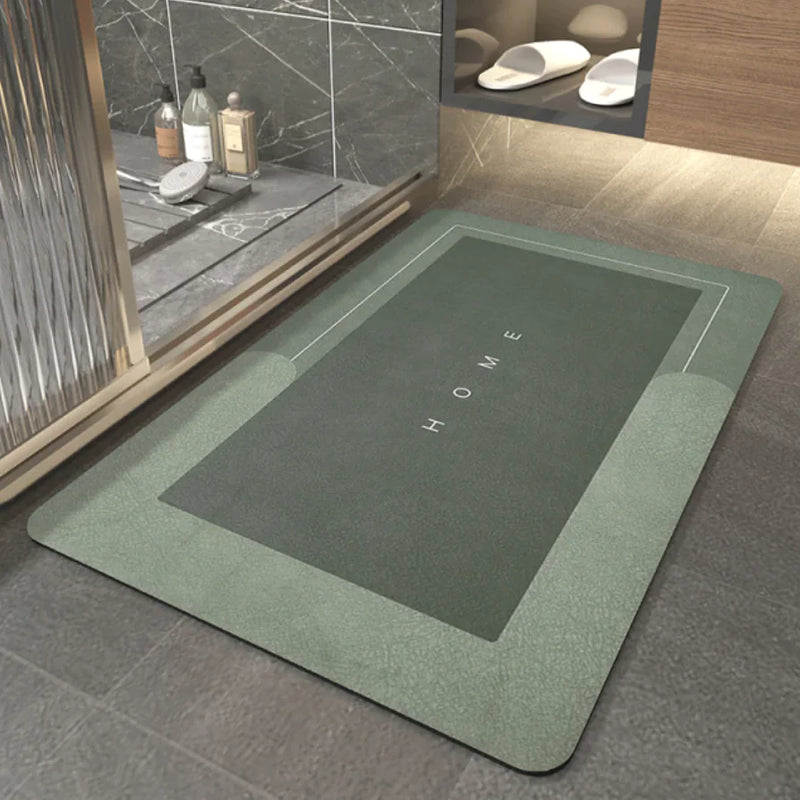 Revolutionary Absorbent Bathroom Mat  Essential Elegance By MustardSeed.com Rectangle - Green 40 CM (16 In) x 60 CM (24 In) 