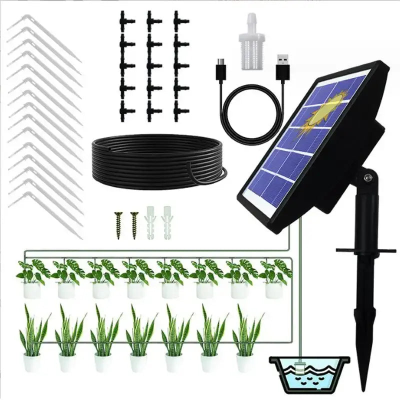 Solar-Powered Auto Watering System  Essential Elegance By MustardSeed.com   