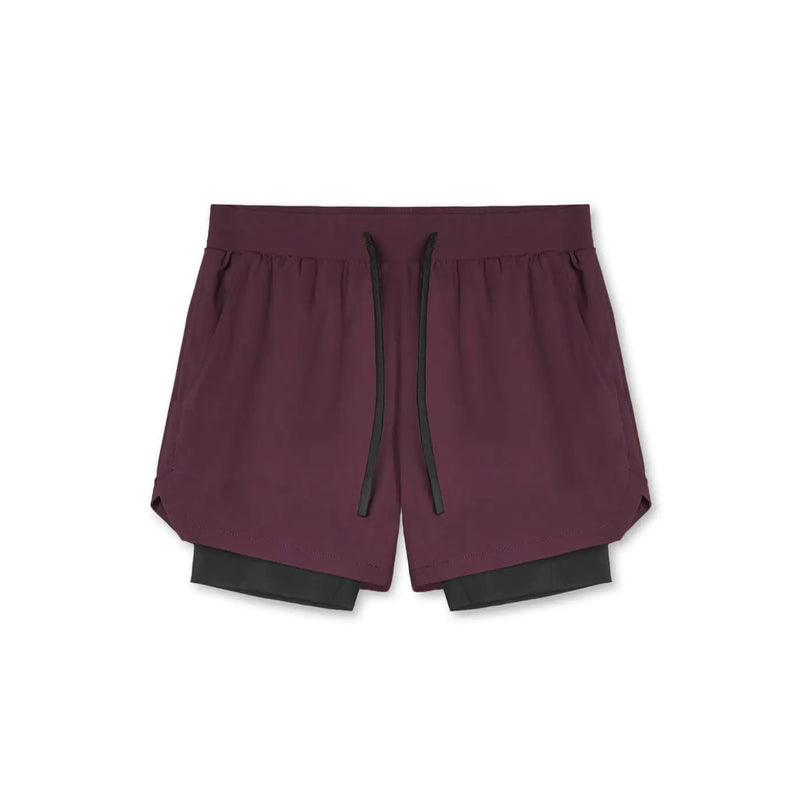 Men Fitnes Sport Short  Essential Elegance By MustardSeed.com Wine red L 