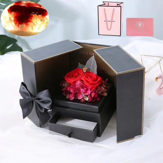 Eternal Rose Flower Gift Box  Essential Elegance By MustardSeed.com   