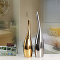 Nordic Gold Plating Ceramic Vases  Essential Elegance By MustardSeed.com Silver and Small Gold  