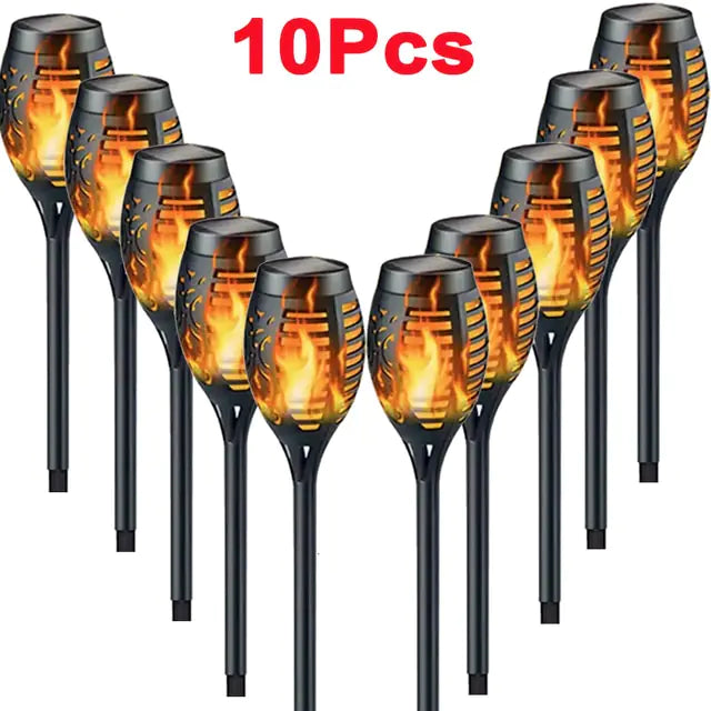 Solar Flame Torch Lights  Essential Elegance By MustardSeed.com Flame 10 Pieces 