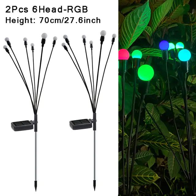 Solar Firefly Lights  Essential Elegance By MustardSeed.com 2Pcs 6LED RGB  