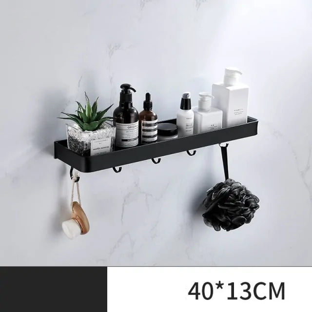 Bathroom Shower Holder Storage Rack  Essential Elegance By MustardSeed.com Black 7 40 CM 